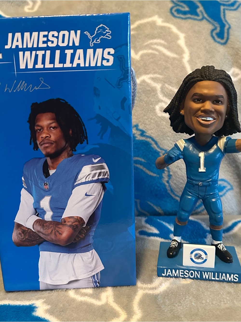 NFL Detroit Lions Jameson Williams Blue Team Bobblehead